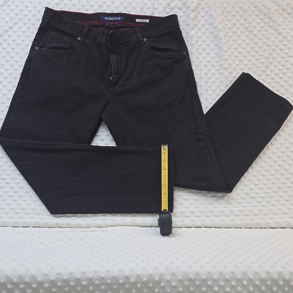 Alberto Men's Dark Purple Straight Jeans Inseam 29"